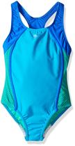 Maiô Speedo Girl One Piece Mesh Splice Thick Strap