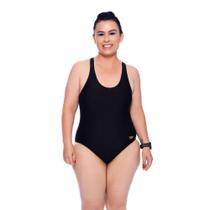 Maio Speedo Racer Back Preto Verde Feminino