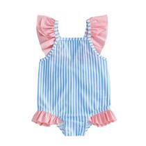Maiô Summffie Toddler Baby Girl de 3 a 6 meses com estampa listrada