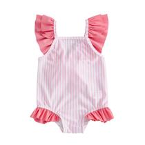 Maiô Summffie Toddler Baby Girl listrado rosa de 2 a 3 anos Maiô Summffie Toddler Baby Girl listrado rosa de 2 a 3 anos