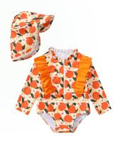 Maiô SUNNY PIGGY Baby Girl de manga comprida com babado 0-2y Maiô SUNNY PIGGY Baby Girl de manga comprida com babado 0-2y