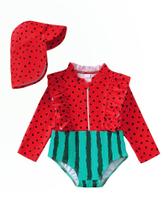 Maiô SUNNY PIGGY Baby Girl de manga comprida com babado 0-2y