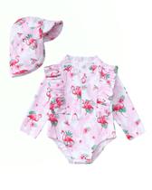 Maiô SUNNY PIGGY Baby Girl de manga comprida com babado 0-2y Maiô SUNNY PIGGY Baby Girl de manga comprida com babado 0-2y