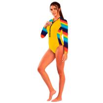 Maiô Surf com Zípper Manga Longa Feminino