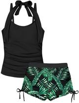 Maiô TALLWH Girl Halter Tankini, 2 peças, tamanho 7-8