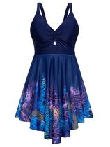 Maiô Tankini Arolina Plus Size 2025 Tummy Control Azul