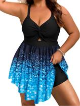 Maiô Tankini Arolina Plus Size Tummy Control 5X Galaxy