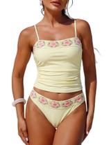 Maiô Tankini feminino ZAFUL com fenda assimétrica Fairyland