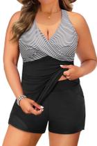 Maiô Tankini Plus Size Daci com Controle de Barriga e Duas Peças