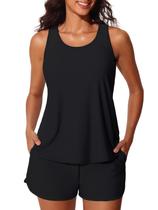 Maiô Tankini Summer Mae Preto Tamanho 14 Maiô Tankini Summer Mae Preto Tamanho 14