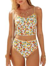 Maiô Tankini ZAFUL de cintura alta para controle de barriga para mulheres Maiô Tankini ZAFUL de cintura alta para controle de barriga para mulheres