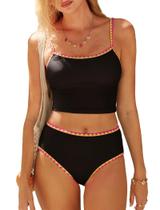 Maiô Tankini ZAFUL de cintura alta para controle de barriga para mulheres Maiô Tankini ZAFUL de cintura alta para controle de barriga para mulheres