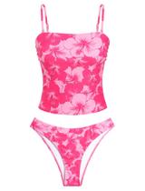 Maiô Tankini ZAFUL Floral Bandeau Tummy Control para mulheres Maiô Tankini ZAFUL Floral Bandeau Tummy Control para mulheres
