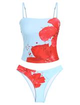 Maiô Tankini ZAFUL Floral Bandeau Tummy Control para mulheres Maiô Tankini ZAFUL Floral Bandeau Tummy Control para mulheres