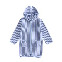 Maiô Terry Beach com capuz Swim Cover Up XRTBMN 18-24M azul