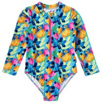 Maio Tip Top Menina Manga Longa Com Zíper C/ Proteção Solar Uv50