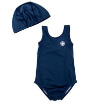Maiô + Touca Natação Infantil Menina Proteção Uv C/elastano