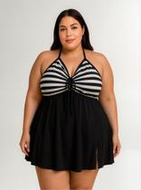 Maiô Vestido Feminino Plus Size Saia Embutida Saída De Praia