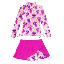 Maiô Vogseek Jellyfish para meninas de 3 a 4 anos com Rashguard Maiô Vogseek Jellyfish para meninas de 3 a 4 anos com Rashguard