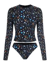 Maiô ZAFUL Rash Guard de Manga Longa 2 Peças Floral Maiô ZAFUL Rash Guard de Manga Longa 2 Peças Floral
