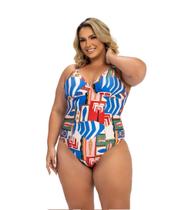 Maiô Zero Barriga Estampado Banho de Mar Bojo Removível