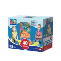 Mais Blocos Didático De Encaixar E Montar 40 Peças Dismat.