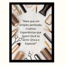 "Mais do que um simples penteado,criamos."Quadro Decorativo "Mais do que um simples penteado,criamos."Quadro Decorativo