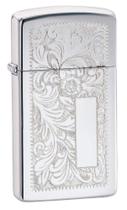 Mais leve Zippo Slim High Polish Chrome Venetian Mais leve Zippo Slim High Polish Chrome Venetian
