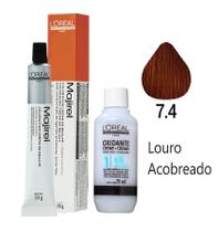 Majirel Tintura 7.4 Louro Acobreado + Oxidante 20vol 75ml - Loreal Professionnal