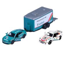 Majorette - racing deluxe trailer - porsche taycan turbo s + porsche 934