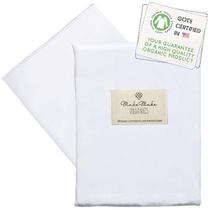 Makemake Organics Algodão Orgânico Mochila Jovem (Conjunto de 2) GOTS Certified Organic Cotton Pillow Cases Zippered Respirável Fits 14x20 Youth Junior (16x22, Branco Brilhante)