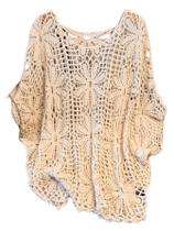 MakeMeChic Suéter de Crochê Plus Size Manga Dolman 3XL