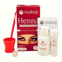 Makiaj Kit Henna Design Sobrancelha Profissional 1.5g e 10ml Fixador Todas Cores Renna Henaa