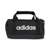 Mala Adidas Duffel Linear Preto e Branco - Extra Pequena