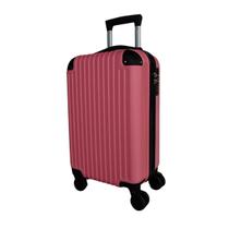 Mala avião bordo 10kg abs resistente roda dupla 360 cadeado tsa com senha cor rosa com preto escudo