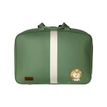 Mala Bolsa Maternidade de Bebê Safari Leão Bordado e Emborrachada