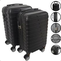 Mala Bordo Bagagem Viagem Rodinhas 360 Conjunto Abs 10kg 8kg