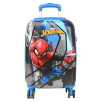 Mala Bordo Escolar P Masculina Aranha Spider-man Rodas 360 10kg Cadeado Luxcel Azul