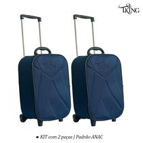 Mala Bordo Pequena KIT Viagem 10kg Padrão ANAC Rodinhas - T.King (2 peças) - T.King