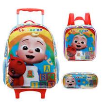 Mala c/ rodas (11900) Lancheira (11904) Estojo simples (11905) - KIT COCOMELON X VA24