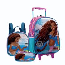Mala com Rodinha A Pequena Sereia com Lancheira e Estojo