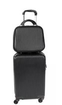 Mala De Bordo 10Kg + Frasqueira Viagem Rodinhas 360 Abs