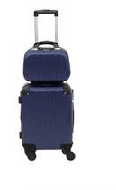 Mala De Bordo 10Kg + Frasqueira Viagem Rodinhas 360 Abs