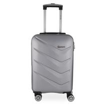 Mala de Bordo ABS para Viagem Gosuper Oslo Cadeado Integrado Rodas Giro 360 Prata