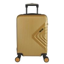 Mala de Bordo ABS para Viagem Yins Cleópatra Cadeado Integrado Rodas Duplas Giro 360º Dourado Mala de Bordo ABS para Viagem Yins Cleópatra Cadeado Integrado Rodas Duplas Giro 360º Dourado