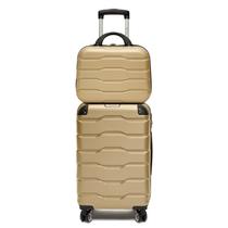 Mala de Bordo COm Rodinha P + Frasqueira Com Senha Bege