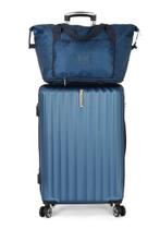 Mala de Bordo com Sacola de Viagem Azul Polo King MF10475PK Lançamento 2025 Mala de Bordo com Sacola de Viagem Azul Polo King MF10475PK Lançamento 2025