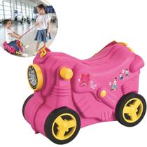 Mala De Bordo E Carrinho Infantil Mochila Divertida Crianças - BW360 Cor:Rosa