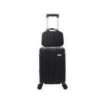 Mala de Bordo Viagem com Frasqueira Rígida Rodinha Dupla Embarque Bagagem Avião Leve Resistente Pequena 8kg Abs