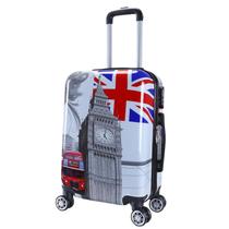 Mala de Bordo Viagem Pequena ABS + PC - (55 x 35 x 22cm) C/ 4 Rodinhas 360º - (Regulamentação ANAC) Estampa Londres